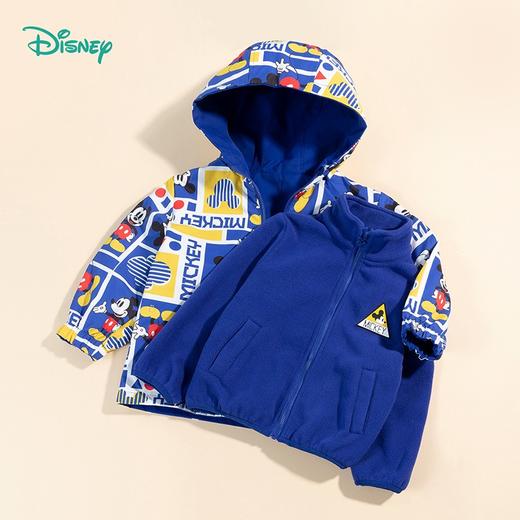 迪士尼童装秋冬新品男童时尚冲锋衣一衣三穿时尚摇粒绒外套223S1730 商品图2