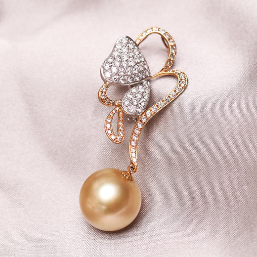 金18K海水珍珠吊坠 13.5-14mm 99749 商品图1