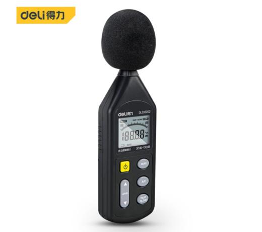 得力DL333202噪音计30~130dBA、35~130dBC加权(黄) 商品图0