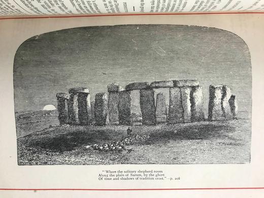 约19世纪后期 华兹华斯诗集 约10幅版画插图 漆布精装32开 商品图7