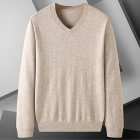 羊毛衫【新款DBJ】大依优型大码男装V领羊毛衫100%绵羊毛针织衫打底线衣套头纯色上衣男士胖子
