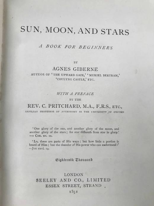 1891年 日月星辰：天文学入门 约10余幅插图 漆布精装32开 商品图3