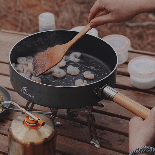 火枫盛宴大煎锅（盛宴6）木柄版平底不粘户外便携折叠涂层牛排锅 商品图2