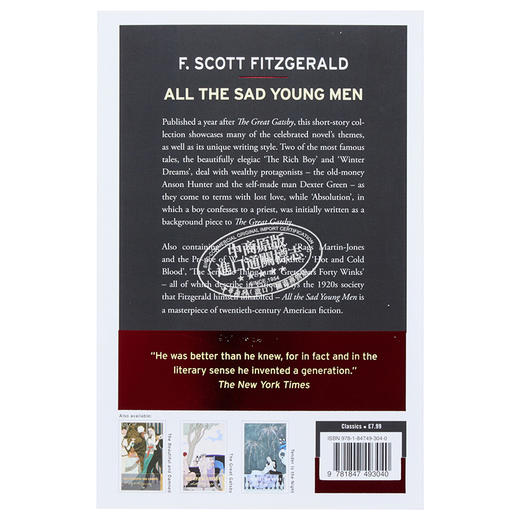 【中商原版】斯科特·菲茨杰拉德系列 所有悲伤的年轻人 英文原版 All the sad young men Francis Scott Fitzgerald 商品图1