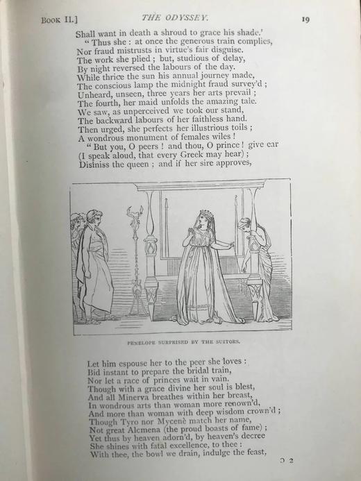 约19世纪后期 荷马史诗《奥德赛》 蒲柏译本 约60幅插图 漆布精装32开 商品图6
