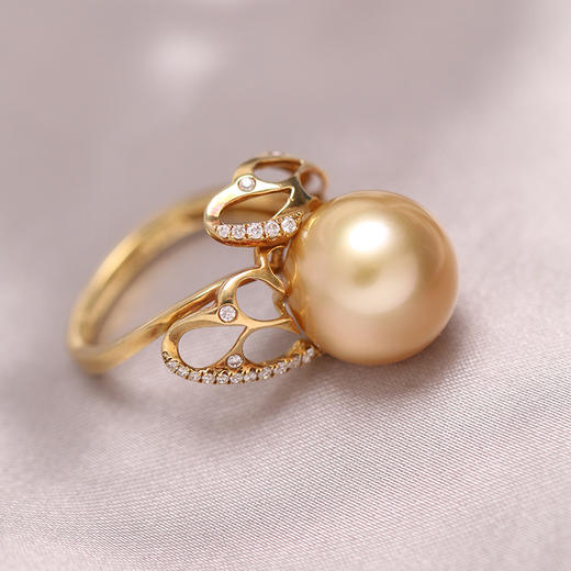 金18K海水珍珠戒指 12-12.5mm 67425 商品图4