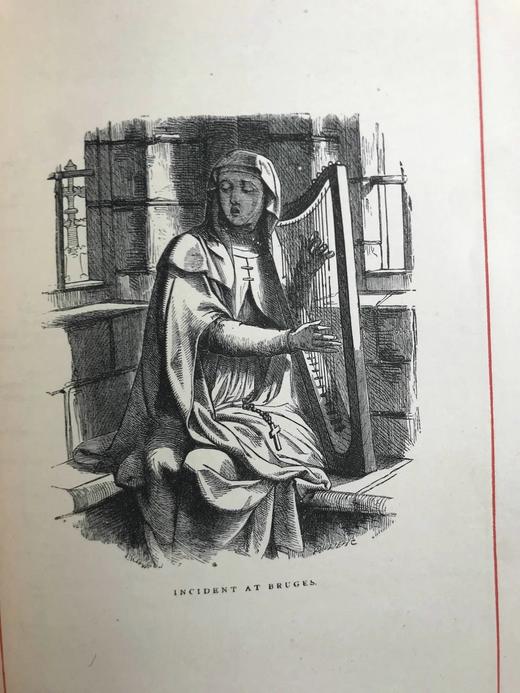 约19世纪后期 华兹华斯诗集 约10幅版画插图 漆布精装32开 商品图8