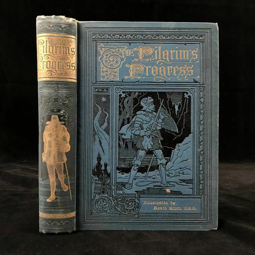 1898年 班扬《天路历程》 约60幅插图 漆布精装32开 商品图0