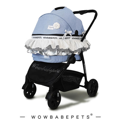 Wowbabepets仰望星空轻便可折叠提篮分离宠物猫狗推车中大型包邮 商品图1
