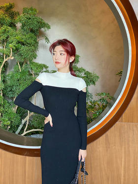 黑白拼接连衣裙，超性感，巨显瘦！！！