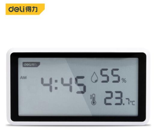 得力DL336001温湿度计4.7寸(白) 商品图0