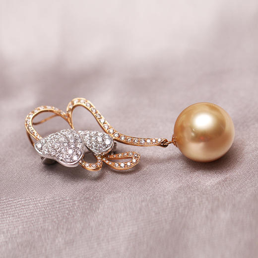 金18K海水珍珠吊坠 13.5-14mm 99749 商品图3