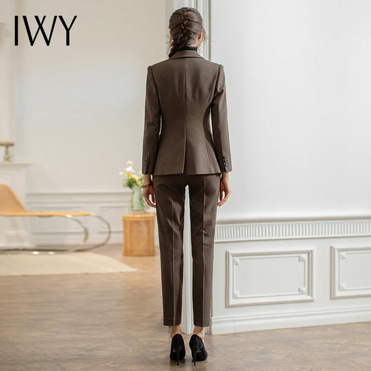 IWY/咖色西服正装女秋冬英伦风干练西装套装工作服CP1609 商品图3