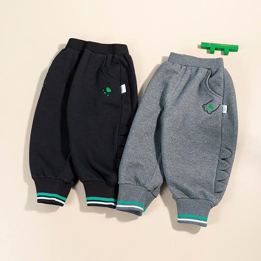 贝贝怡童装秋冬男童休闲加绒保暖长裤可爱运动裤223K2405 商品图4