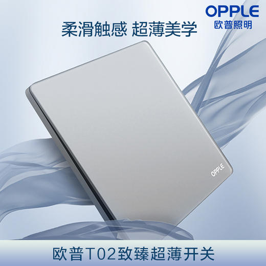 欧普（OPPLE）微晶玻璃超薄开关插座T02致臻星河灰致享86型墙壁开关面板16A大功率5五孔 商品图1