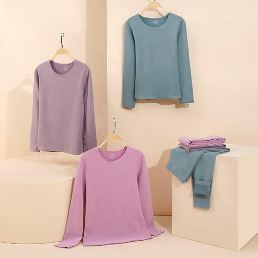 I'd爱帝恒温美丽珠地绒厚款打底保暖内衣套装 商品图2