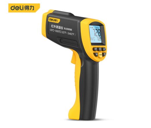 得力DL333130红外测温仪-30℃~1350℃(黄) 商品图0