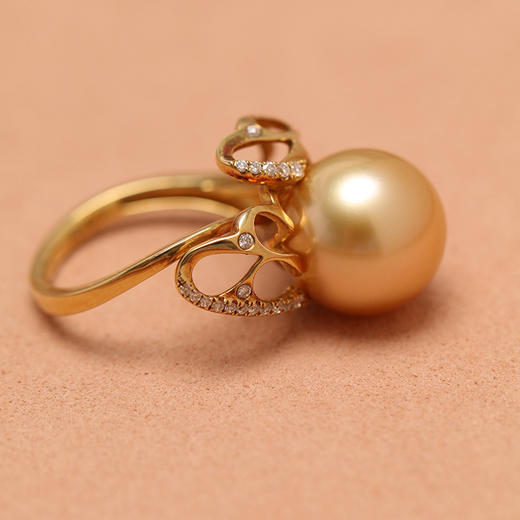 金18K海水珍珠戒指 12-12.5mm 67425 商品图3