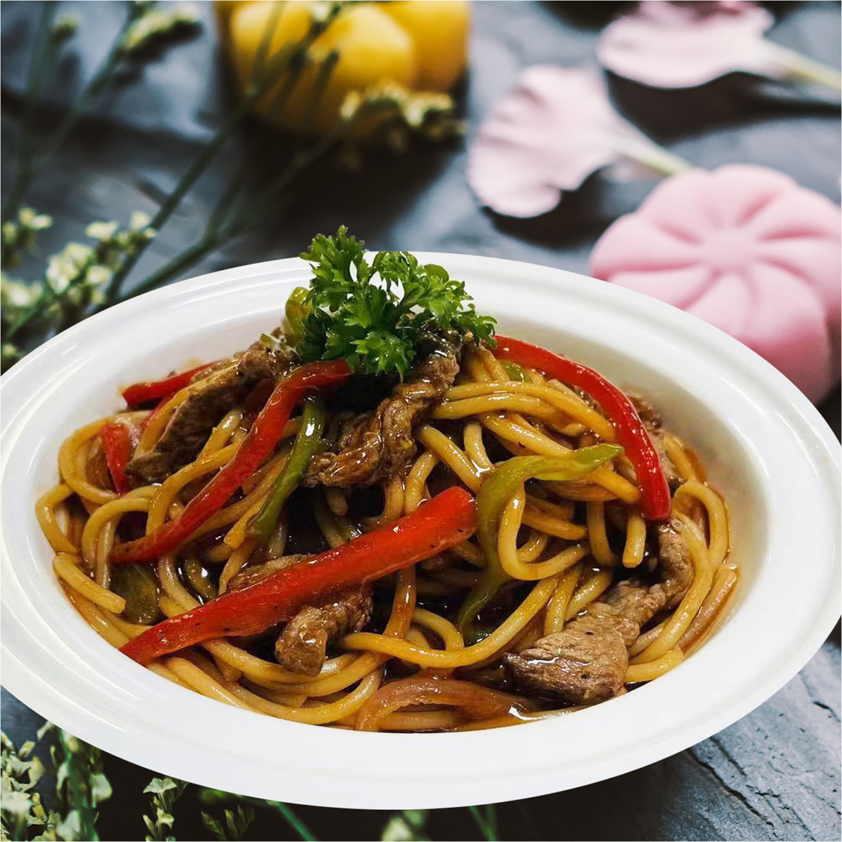 ★黑胡椒牛肉炒意面  Spaghetti with black Pepper beef