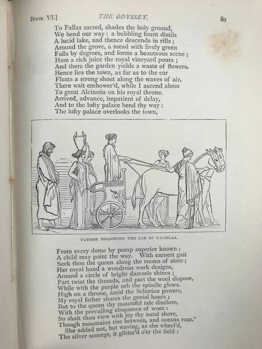 约19世纪后期 荷马史诗《奥德赛》 蒲柏译本 约60幅插图 漆布精装32开 商品图12
