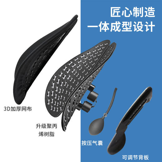 【汽配】汽车腰靠车载护腰 透气靠垫办公室腰靠腰枕 人体工学冰丝靠背靠垫 商品图2
