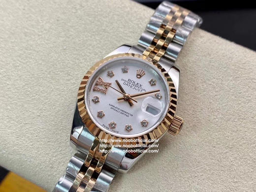 NOOB出品，女装日志型28㎜日志型279174-0009 ①：女装日志型的蚝式表壳是坚固优雅、美比例的典范。采用316L不锈钢来锻造不锈钢腕表表壳，具备高抗腐蚀性。 商品图6