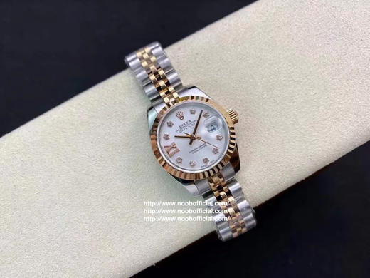 NOOB出品，女装日志型28㎜日志型279174-0009 ①：女装日志型的蚝式表壳是坚固优雅、美比例的典范。采用316L不锈钢来锻造不锈钢腕表表壳，具备高抗腐蚀性。 商品图14