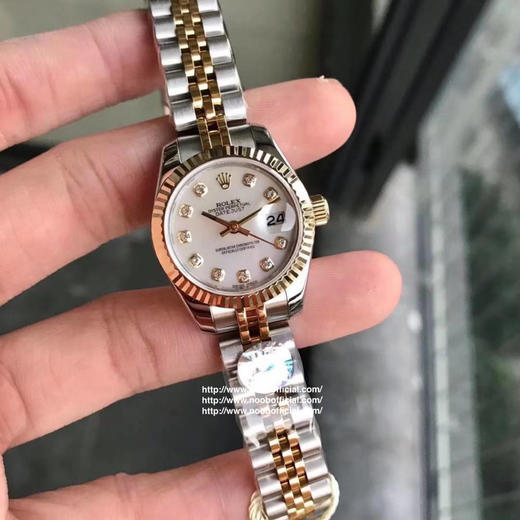 NOOB出品，女装日志型28㎜日志型279174-0009 ①：女装日志型的蚝式表壳是坚固优雅、美比例的典范。采用316L不锈钢来锻造不锈钢腕表表壳，具备高抗腐蚀性。 商品图7