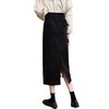 黑色毛呢半身裙高腰设计感后开叉包臀一步裙HN10803 商品缩略图4