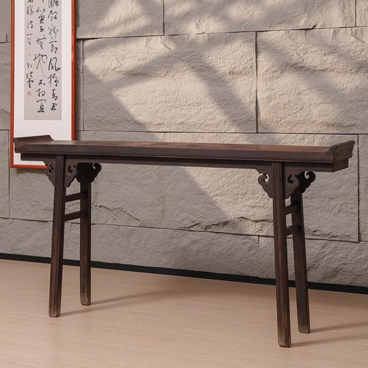 清 铁力木夹头榫云纹翘头案 商品图4