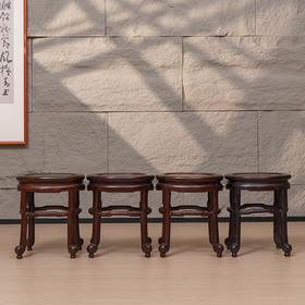 清 红木四足随形圆凳成堂（一堂四只）