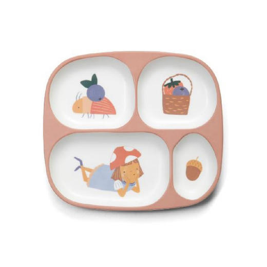 丹麦 Sebra 儿童宝宝餐具塑料分隔餐盘|硅胶勺子2件装宝宝独立饮食 4m+ 商品图1