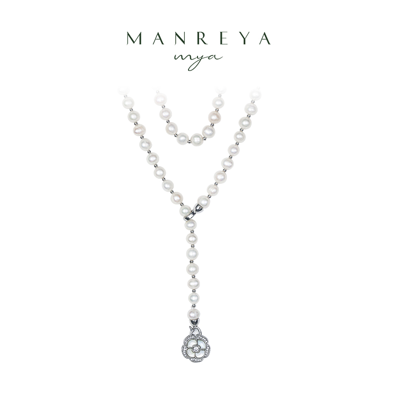 Manreya玛芮雅“山茶夜曲”珍珠毛衣链