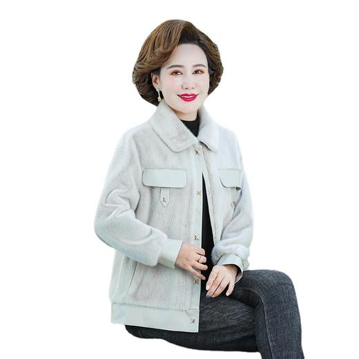 TY-A31O11542 水貂绒外套秋冬新款时尚加厚夹克中老年女装皮毛一体上衣 商品图4