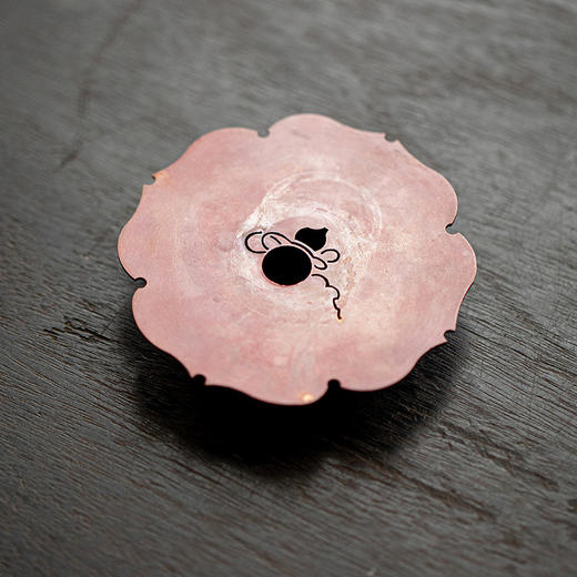 束刻 壶承 紫铜葫芦 菱花福禄铜垫做旧茶壶垫茶托杯垫功夫茶具茶道配件干泡台壶承茶垫壶托 商品图0