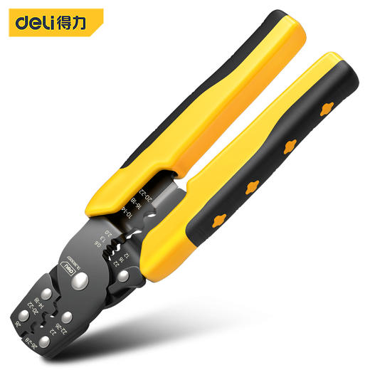 得力DL383007剥线钳压接7.5寸(黄) 商品图0