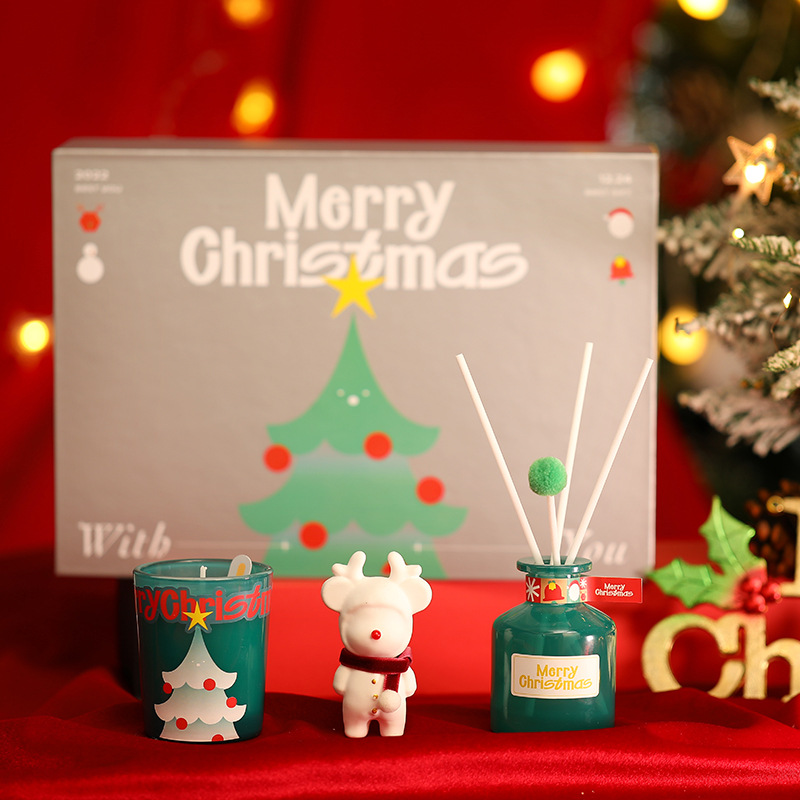 【圣诞小鹿大豆蜡香薰礼盒】圣诞节礼物限量版香薰蜡烛大豆蜡无火香薰送女生生日圣诞礼物