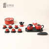 陆宝陶瓷功夫茶具 福照万家茶礼生肖兔描金陶瓷泡茶壶茶杯 家用客厅中国红高档整套茶具礼盒装 商品缩略图0