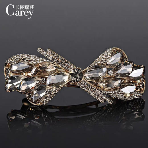 LBE-fj031大号优雅发夹发卡合金顶夹水钻横夹简约成人发饰弹簧夹头饰女 商品图0