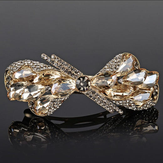 LBE-fj031大号优雅发夹发卡合金顶夹水钻横夹简约成人发饰弹簧夹头饰女 商品图5