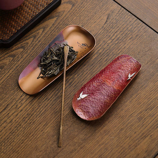 纯铜手工茶则  二件套茶铲茶勺茶拨赏茶器套组醒茶配件茶具 商品图11