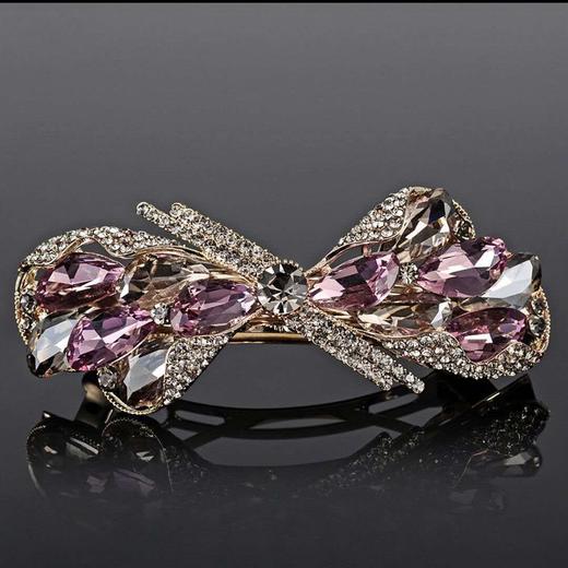 LBE-fj031大号优雅发夹发卡合金顶夹水钻横夹简约成人发饰弹簧夹头饰女 商品图7