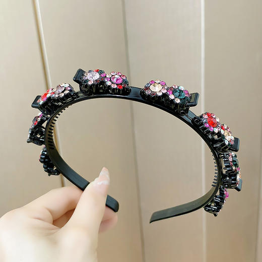 LBE-fg618发夹顶夹刘海固定发箍女碎发夹子带齿防滑编发蓬松高颅顶头箍 商品图6