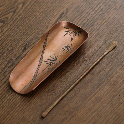 纯铜手工茶则  二件套茶铲茶勺茶拨赏茶器套组醒茶配件茶具 商品图2