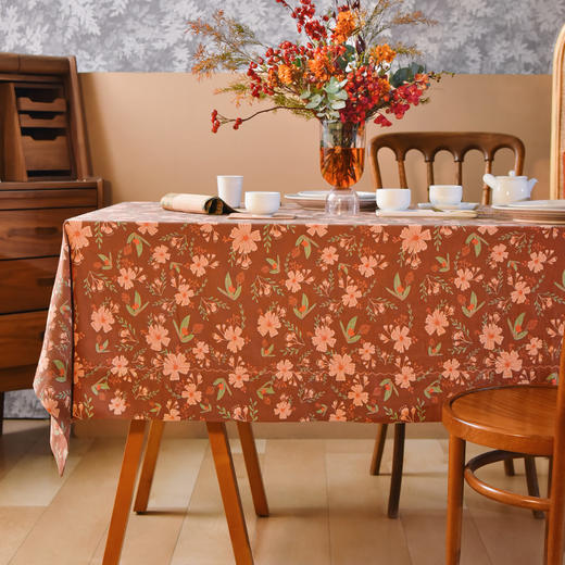馥郁系列长方形桌布双面节日氛围棉质桌布 商品图0