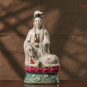 民国 彩瓷净瓶观音像