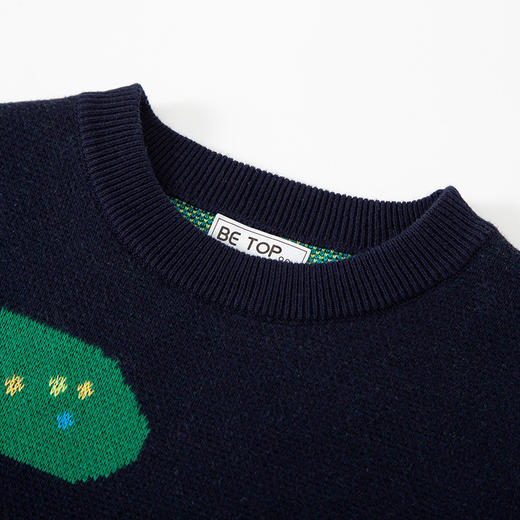 【专柜品质】be top童装儿童秋冬季韩版新款宝宝保暖恐龙毛衣男童圆领针织上衣 商品图2