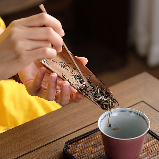 纯铜手工茶则  二件套茶铲茶勺茶拨赏茶器套组醒茶配件茶具 商品图5