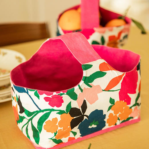 花香系列手提收纳袋布艺收纳筐 商品图1