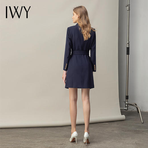 IWY/藏青色职业西装连衣裙气质办公售楼部名媛经理通勤时尚前台OL Q11042 商品图3